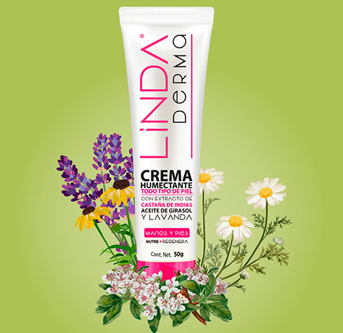 Crema humectante manos y pies - Linda Derma